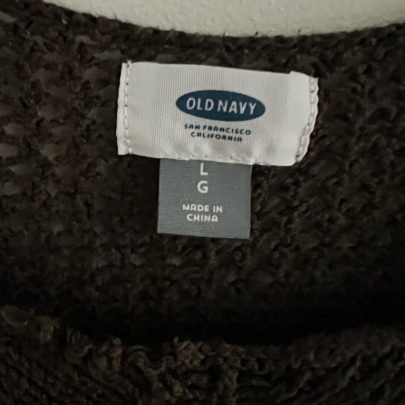 Army green loose-knit Old Navy sweater - Picture 3 of 3